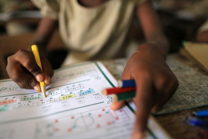 Schoolchildren. Primary School Adjallé. Cours de mathématique. Lomé. Togo.
