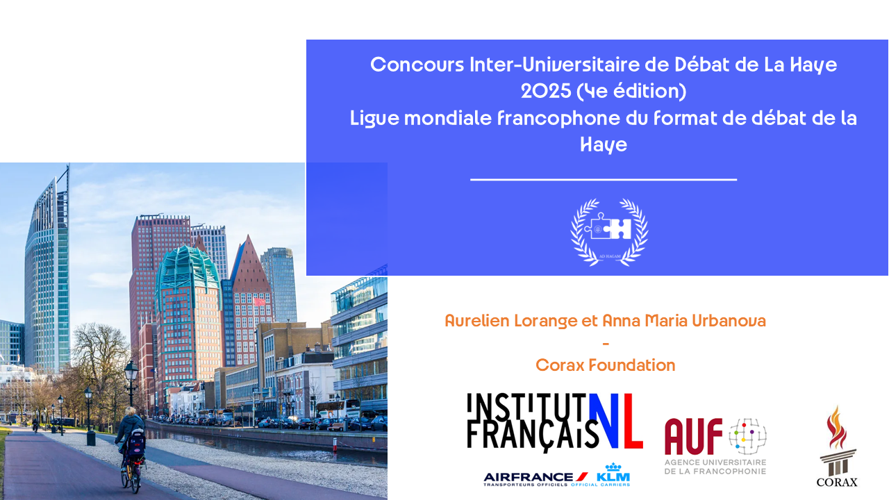 Cover Presentation du Concours Inter-Universitaire de Debat de La Haye 2025